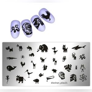 $5 Animal Nail Stamping Plate. New. Stainless with white plastic base. $5 IF BUN